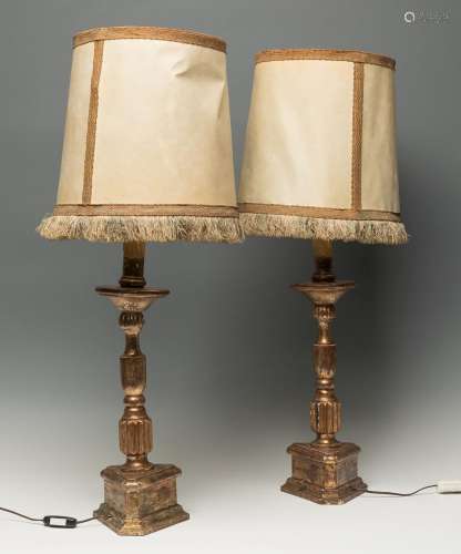 Pair of baroque style lamps, late 19th - early 20th century....