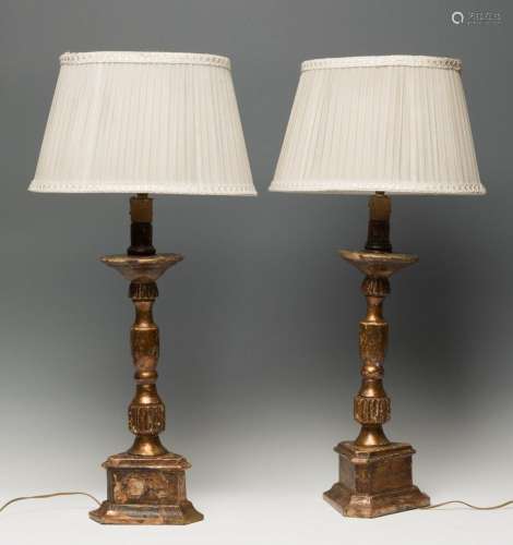 Pair of baroque style lamps, late 19th - early 20th century....