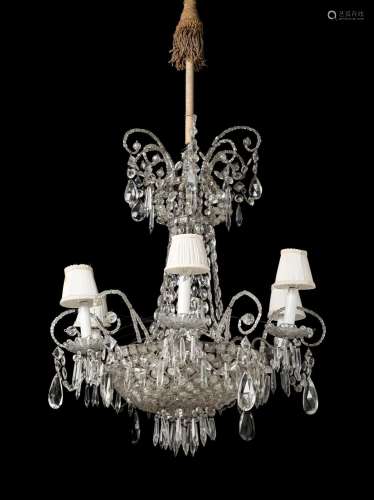 French style Louis XVI ceiling lamp. First half of the 20th ...