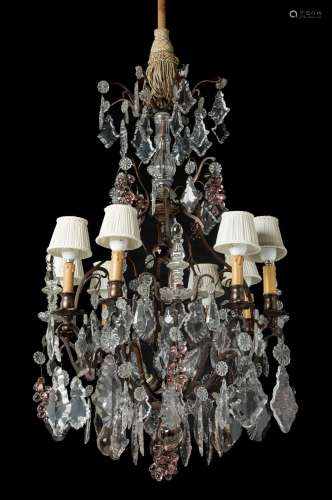 Murano glass ceiling lamp. Italy, first half of the 20th cen...