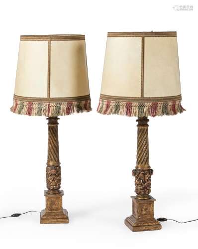 Pair of table lamps following baroque models, first quarter ...