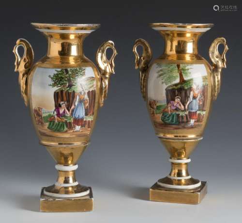 Pair of Empire style vases. France, second half of the 19th ...