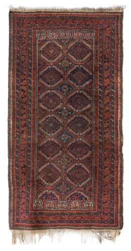 Baluch carpet. Pakistan, 19th century.Hand-knotted wool.Frin...