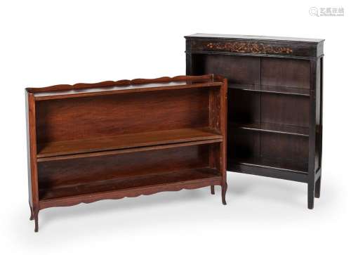 Two bookcases, first half of the 20th century.In walnut wood...