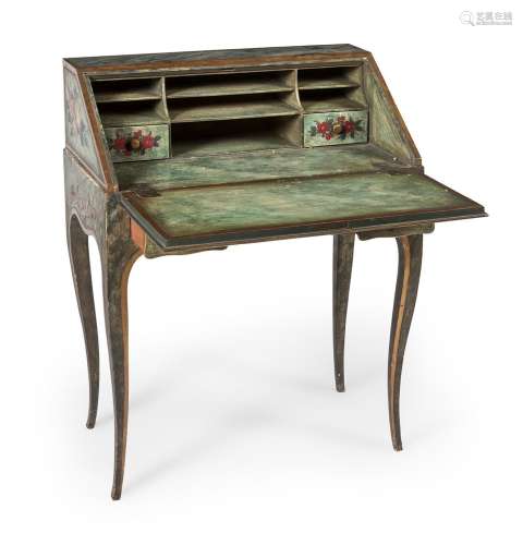 Louis XV style desk, first quarter s.XX.Polychrome wood.The ...