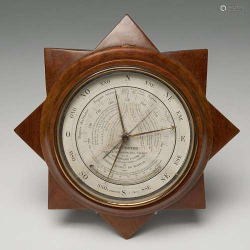 Barometer. France, 19th century.Mahogany wood structure.The ...