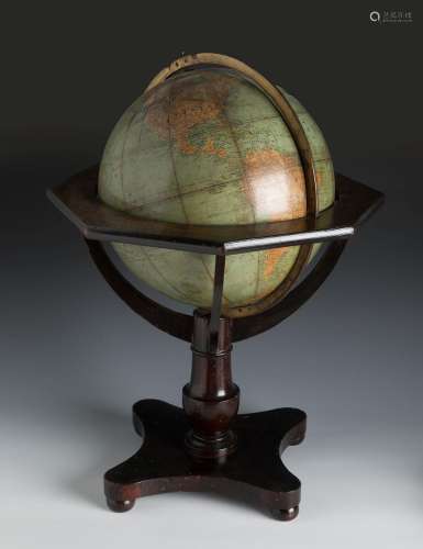 Abel Klinger globe from the 19th century.Wood, paper and met...