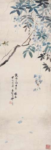 1894-1964 邓芬  紫藤 水墨纸本 立轴