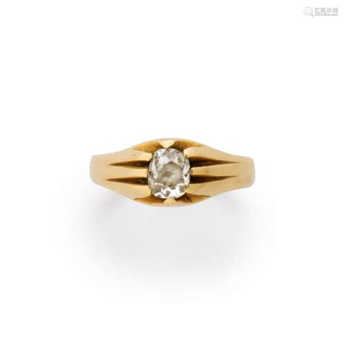A Victorian diamond and eighteen karat gold ring