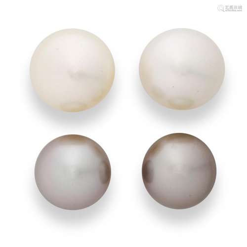 A group of cultured pearl earrings