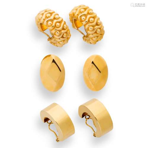 A group of eighteen karat gold ear clips