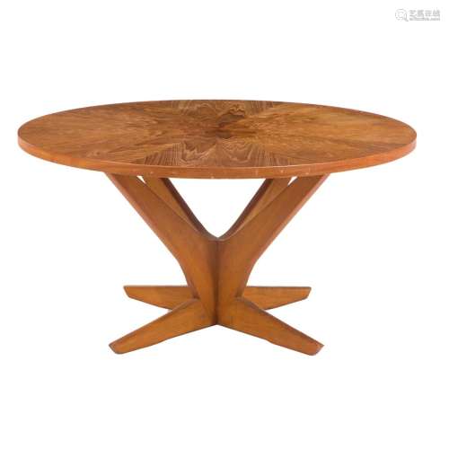 A Georg Nelson for Kubus teak round cocktail table