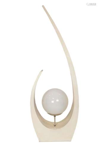 A Modernist lacquered bentwood sculptural table lamp