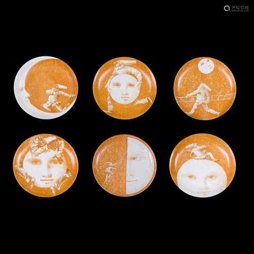 (Set of 6) Carlo Marchiori limited edition porcelain charger...