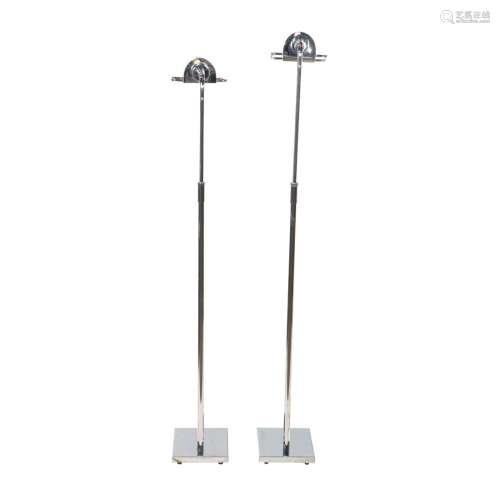 A pair of Koch & Lowy chromed metal adjustable pharmacy ...