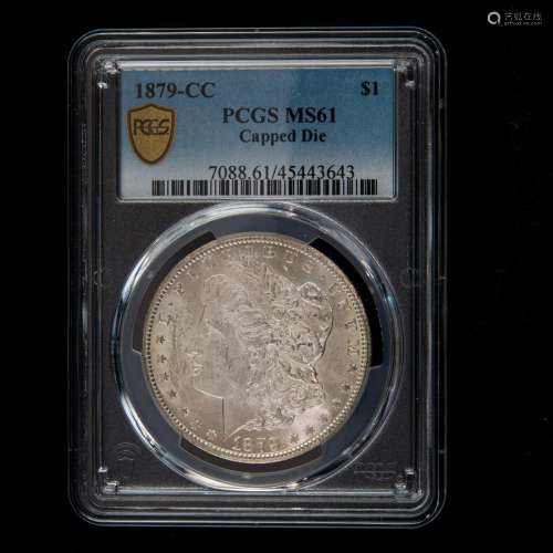 1879 CC Morgan Dollar, PCGS MS61 capped die