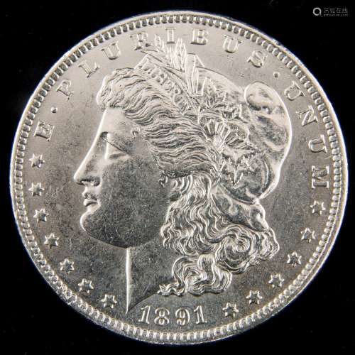 1891 CC Morgan Silver Dollar, ChBU