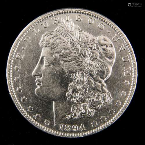 1894 O Morgan Silver Dollar, Au/BU