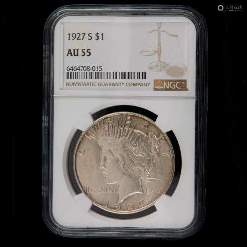 1927 S Peace Dollar, NGC AU55