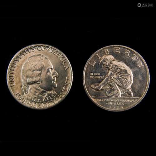 (Lot of 2) Commemoratives; 1925 S California Jubilee, 1927 V...