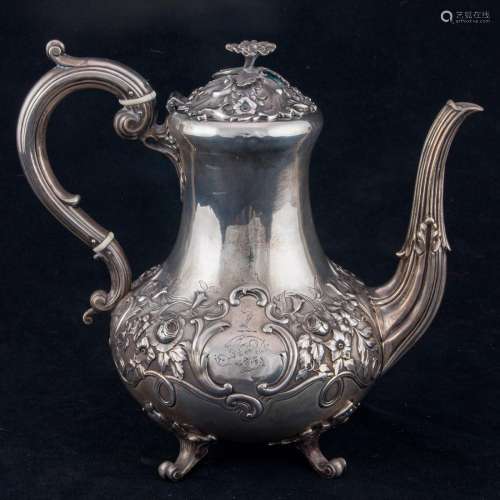 A Victorian sterling coffee pot, London, circa 1854