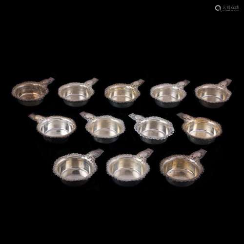 A (12 pc) Shreve & Co sterling turtle or terrapin bowl s...