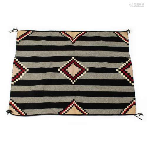 An Alice Bitsen Burnham rug, a gray and black striped ground...