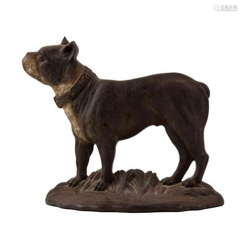 A Bradley & Hubbard painted cast iron Boston Terrier doo...