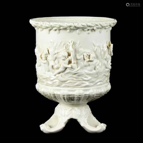 A Belleek parian porcelain Prince of Wales ice pail