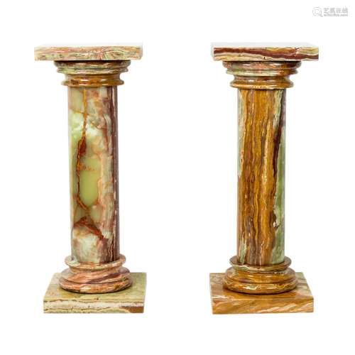 A pair of fine onyx marble pedestals circa 1900