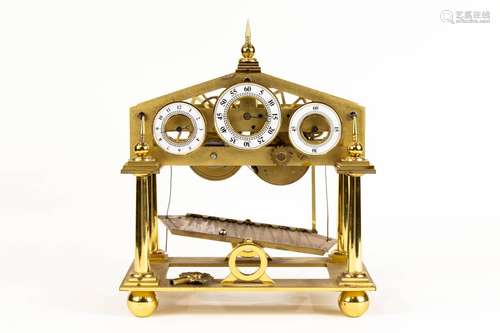 A Congreve rolling ball brass clock