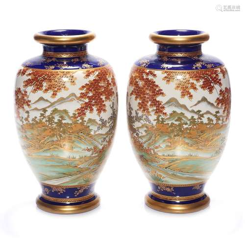 Pair of Japanese Satsuma vases