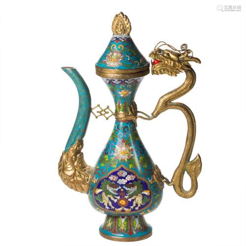 Chinese cloisonne enamel ewer