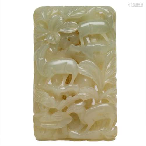 Chinese celadon jade belt buckle