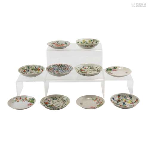 (LOT OF 10) CHINESE FAMILLE ROSE DISHES