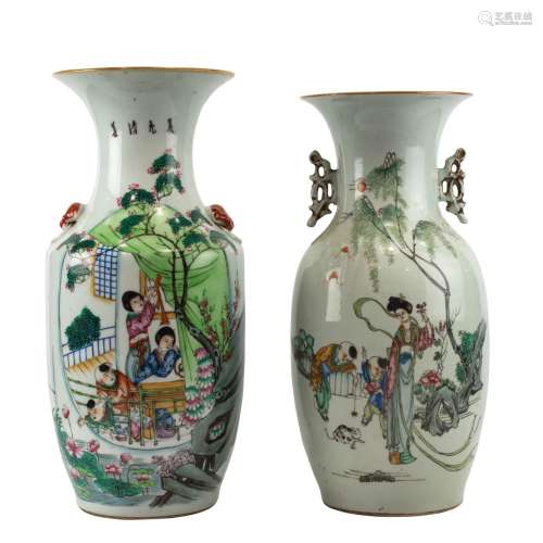 (LOT OF 2) CHINESE FAMILLE ROSE VASES