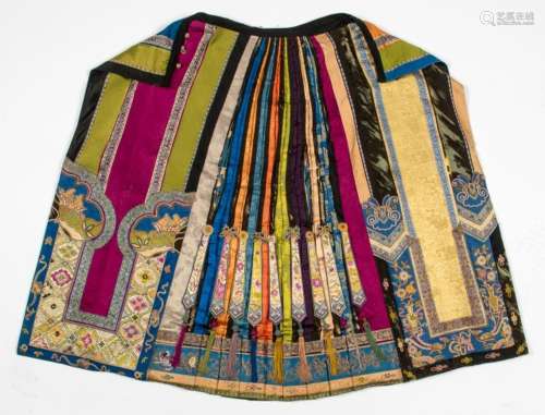 A Chinese Embroidered Silk Lady's Tunic and Skirt Length of ...