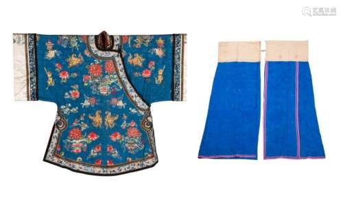 Three Chinese Silk Garments Length of largest 53 1/2 
