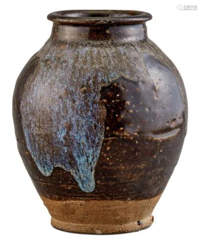 A Chinese Phosphatic Glazed Stoneware Jar Height 8 