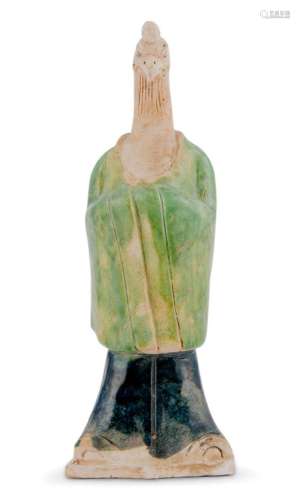 A Chinese Green and Blue Glazed Pottery Figure of an Anthrop...