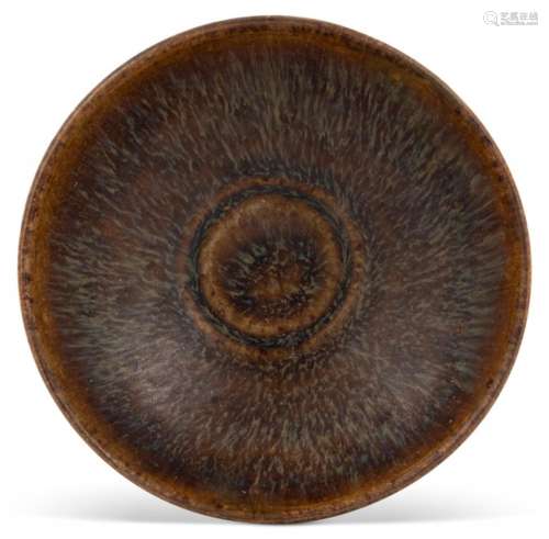 A Chinese Jian Ware 'Hare's Fur' Tea Bowl Diameter 4 3/4 