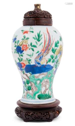 A Chinese Wucai Porcelain Vase Height 7 1/2 