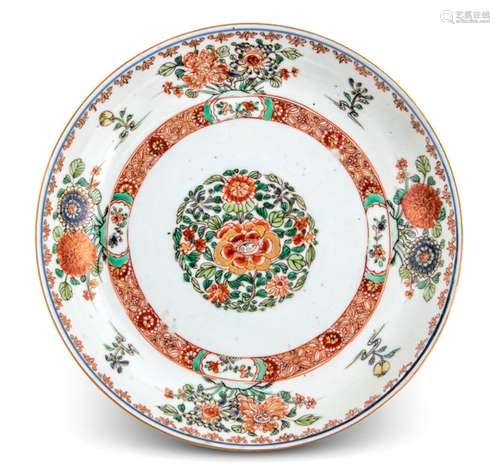 A Chinese Famille Verte Porcelain Plate Diameter 9 