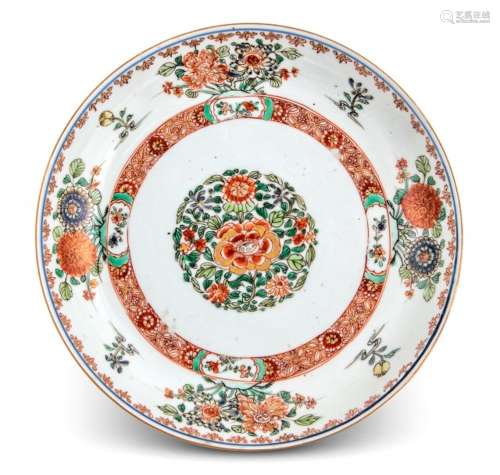 A Chinese Famille Verte Porcelain Plate Diameter 9 