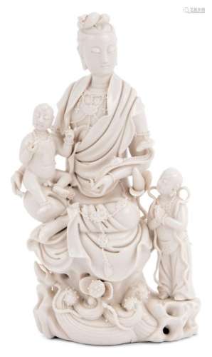 A Fine Chinese Dehua Figure of Guanyin Height 10 