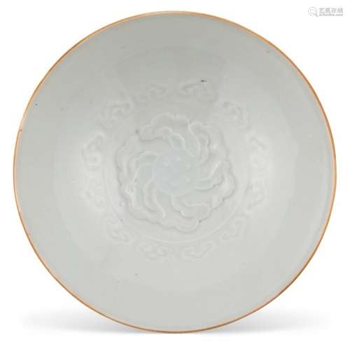 A Chinese Molded White-Glazed Porcelain Bowl Diameter 5 3/4 ...