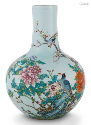 A Chinese Enameled Porcelain Vase Height 18 1/2 