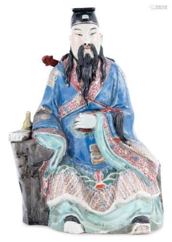 A Chinese Porcelain Figure of an Immortal Height 9 3/4 