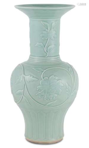 A Large Chinese Celadon Porcelain Vase Height 21 1/2 