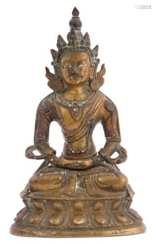 A Tibetan Bronze Figure of Avalokiteshvara Height 6 1/4 